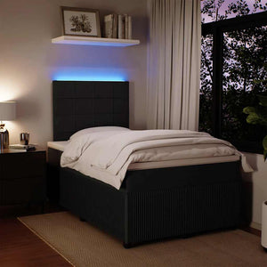 Κρεβάτι Boxspring με Στρώμα Μαύρο 120 x 200 εκ. Βελούδινο