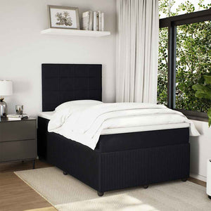 Κρεβάτι Boxspring με Στρώμα Μαύρο 120 x 200 εκ. Βελούδινο