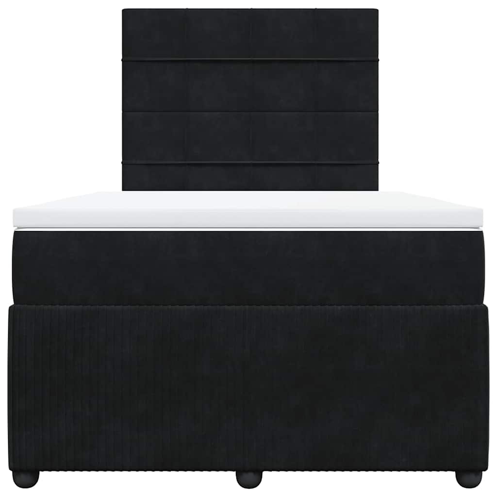Κρεβάτι Boxspring με Στρώμα Μαύρο 120 x 200 εκ. Βελούδινο
