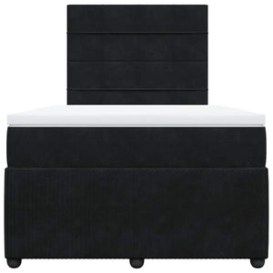 Κρεβάτι Boxspring με Στρώμα Μαύρο 120 x 200 εκ. Βελούδινο
