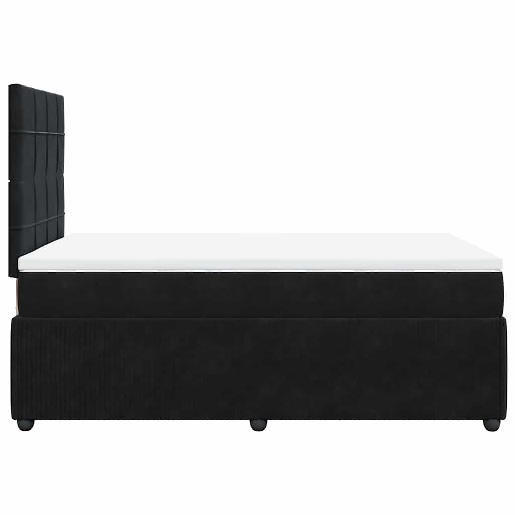 Κρεβάτι Boxspring με Στρώμα Μαύρο 120 x 200 εκ. Βελούδινο