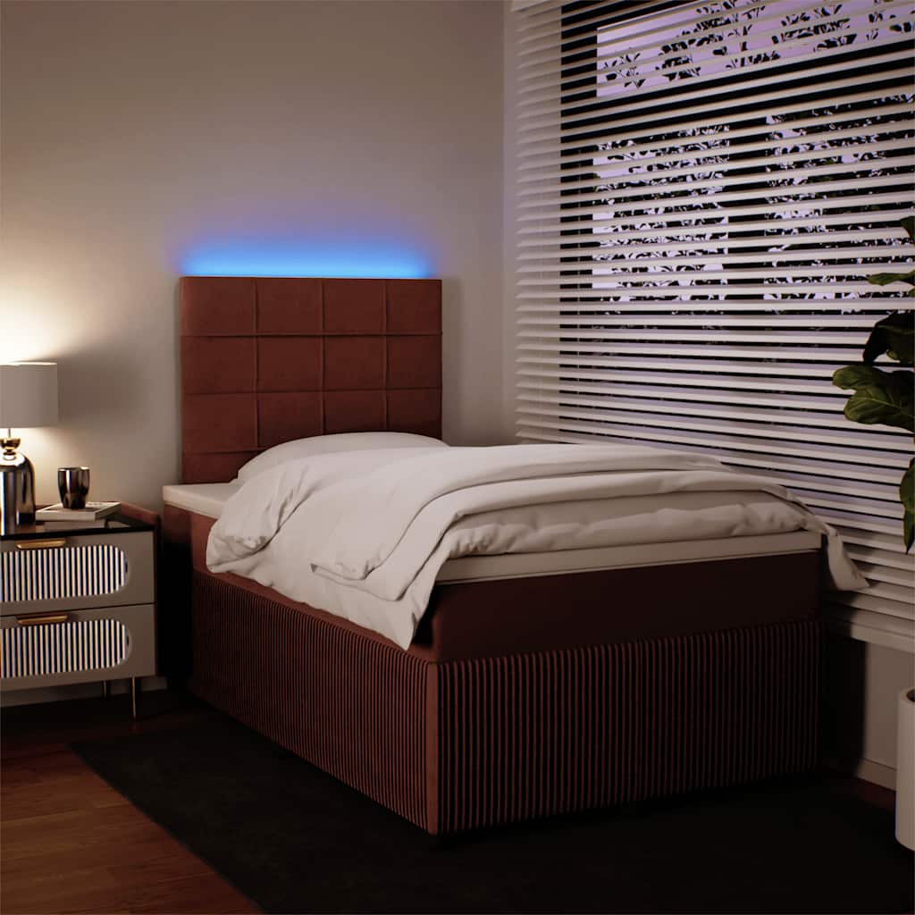 Κρεβάτι Boxspring με Στρώμα Ροζ 120x200 εκ. Βελούδινο - Pakobazaar