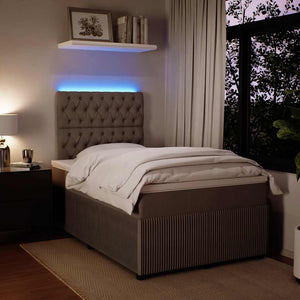 Κρεβάτι Boxspring με Στρώμα Ανοιχτό Γκρι 120x200 εκ. Βελούδινο - Pakobazaar