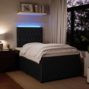 Κρεβάτι Boxspring με Στρώμα Μαύρο 120 x 200 εκ. Βελούδινο