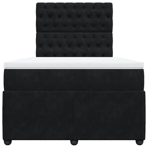 Κρεβάτι Boxspring με Στρώμα Μαύρο 120 x 200 εκ. Βελούδινο
