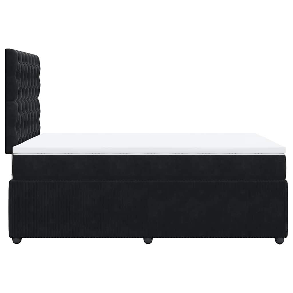 Κρεβάτι Boxspring με Στρώμα Μαύρο 120 x 200 εκ. Βελούδινο