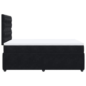 Κρεβάτι Boxspring με Στρώμα Μαύρο 120 x 200 εκ. Βελούδινο
