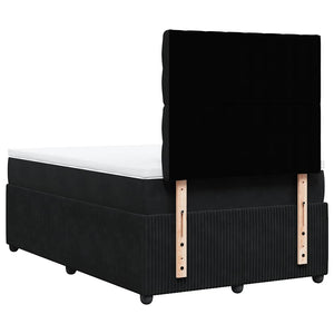Κρεβάτι Boxspring με Στρώμα Μαύρο 120 x 200 εκ. Βελούδινο
