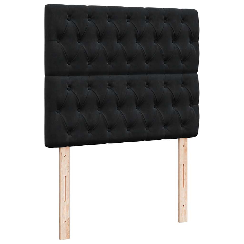 Κρεβάτι Boxspring με Στρώμα Μαύρο 120 x 200 εκ. Βελούδινο