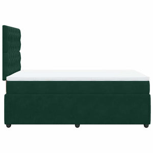 Κρεβάτι Boxspring με Στρώμα Σκούρο Πράσινο 120x200εκ. Βελούδινο - Pakobazaar