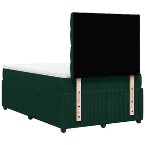 Κρεβάτι Boxspring με Στρώμα Σκούρο Πράσινο 120x200εκ. Βελούδινο - Pakobazaar