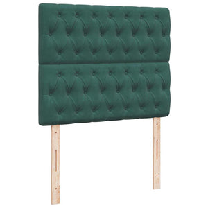 Κρεβάτι Boxspring με Στρώμα Σκούρο Πράσινο 120x200εκ. Βελούδινο - Pakobazaar