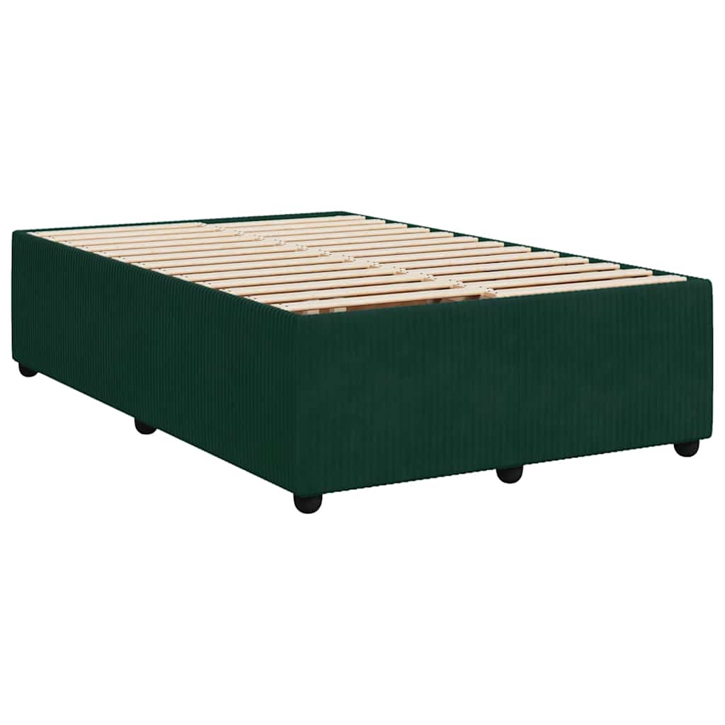 Κρεβάτι Boxspring με Στρώμα Σκούρο Πράσινο 120x200εκ. Βελούδινο - Pakobazaar