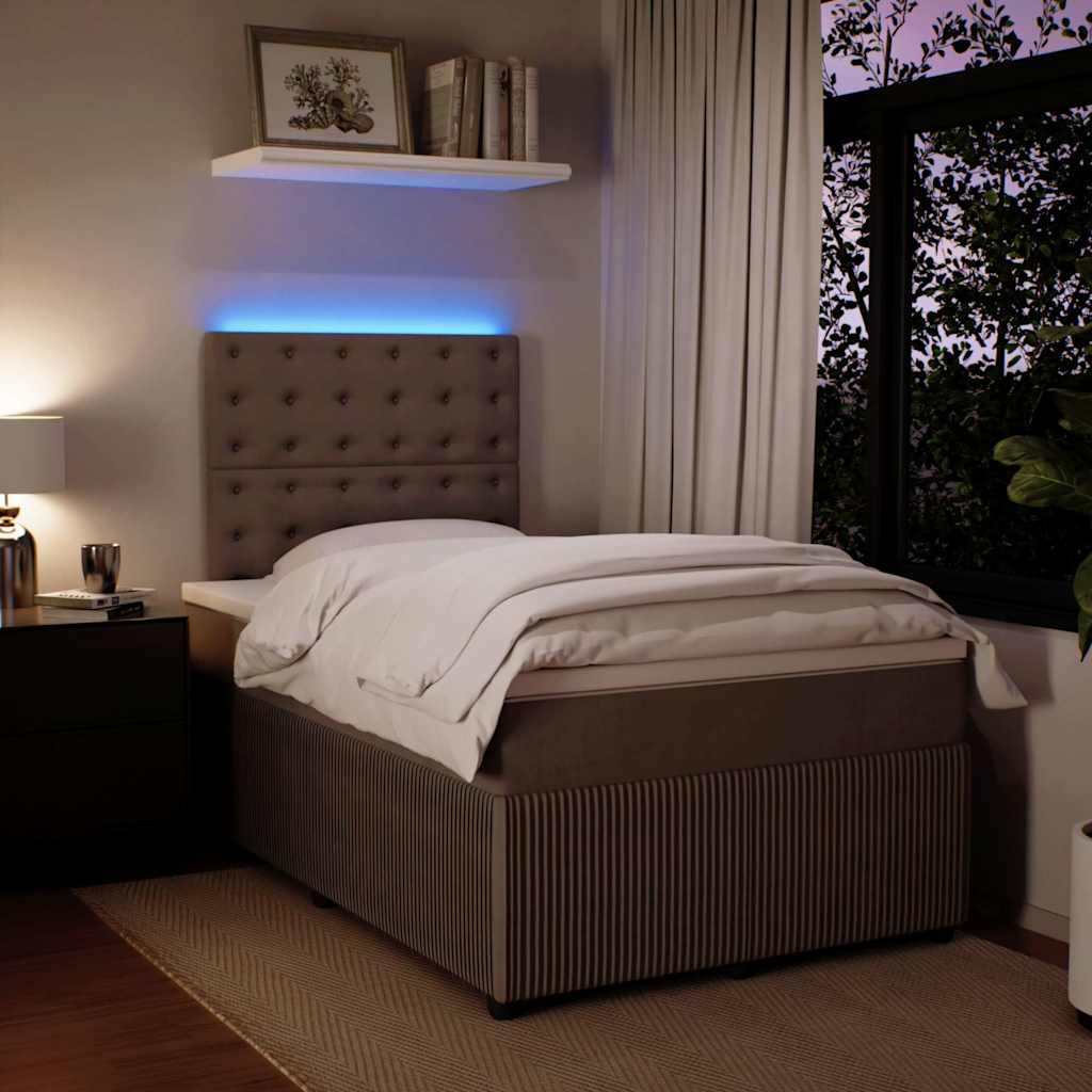 Κρεβάτι Boxspring με Στρώμα Ανοιχτό Γκρι 120x200 εκ. Βελούδινο - Pakobazaar