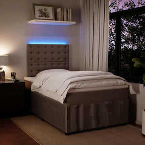 Κρεβάτι Boxspring με Στρώμα Ανοιχτό Γκρι 120x200 εκ. Βελούδινο - Pakobazaar