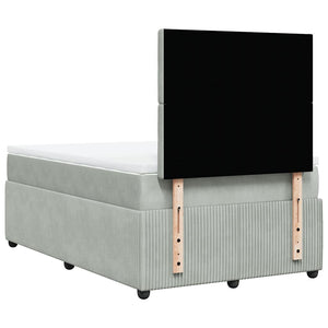 Κρεβάτι Boxspring με Στρώμα Ανοιχτό Γκρι 120x200 εκ. Βελούδινο - Pakobazaar