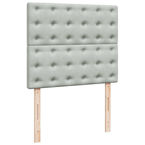 Κρεβάτι Boxspring με Στρώμα Ανοιχτό Γκρι 120x200 εκ. Βελούδινο - Pakobazaar