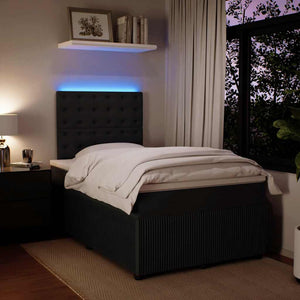 Κρεβάτι Boxspring με Στρώμα Μαύρο 120 x 200 εκ. Βελούδινο
