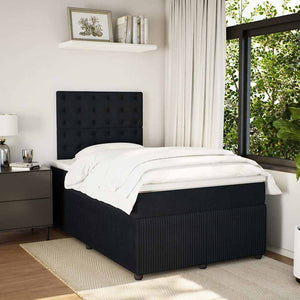 Κρεβάτι Boxspring με Στρώμα Μαύρο 120 x 200 εκ. Βελούδινο
