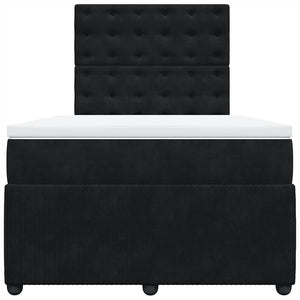 Κρεβάτι Boxspring με Στρώμα Μαύρο 120 x 200 εκ. Βελούδινο