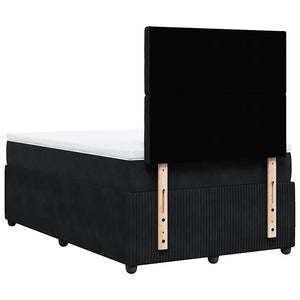 Κρεβάτι Boxspring με Στρώμα Μαύρο 120 x 200 εκ. Βελούδινο