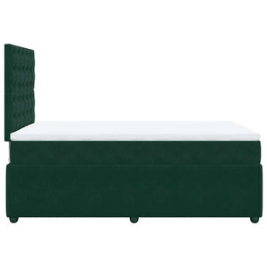 Κρεβάτι Boxspring με Στρώμα Σκούρο Πράσινο 120x200εκ. Βελούδινο - Pakobazaar