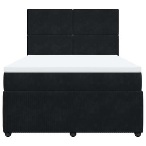 Κρεβάτι Boxspring με Στρώμα Μαύρο 140x190 εκ. Βελούδινο - Pakobazaar