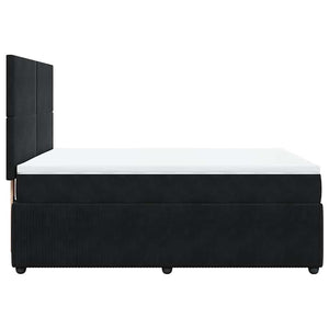 Κρεβάτι Boxspring με Στρώμα Μαύρο 140x190 εκ. Βελούδινο - Pakobazaar