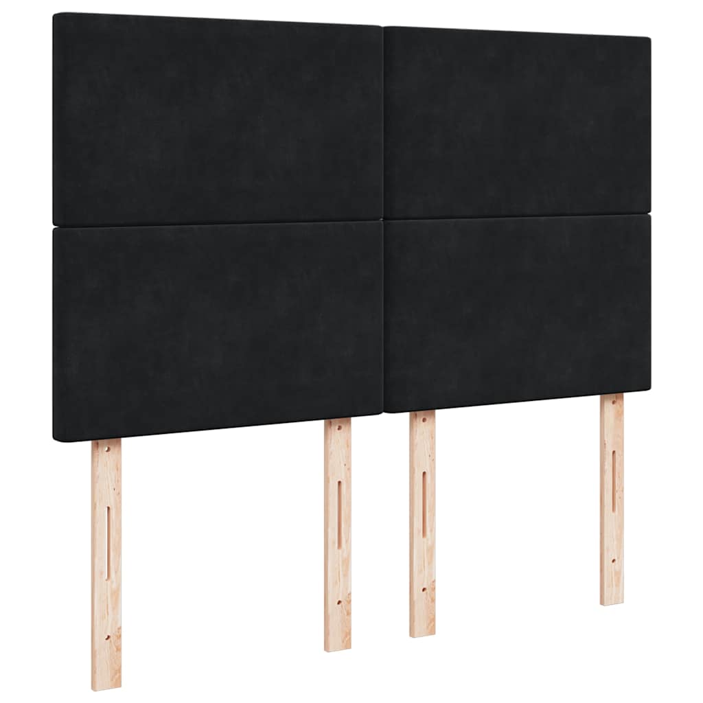 Κρεβάτι Boxspring με Στρώμα Μαύρο 140x190 εκ. Βελούδινο - Pakobazaar