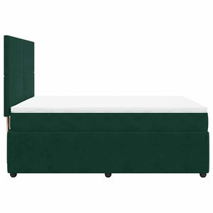 Κρεβάτι Boxspring με Στρώμα Σκούρο Πράσινο 140x190εκ. Βελούδινο - Pakobazaar