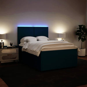 Κρεβάτι Boxspring με Στρώμα Μπλε 140x190 εκ. Βελούδινο - Pakobazaar