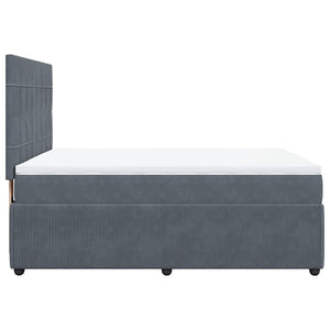 Κρεβάτι Boxspring με Στρώμα Σκούρο Γκρι 140x190 εκ. Βελούδινο