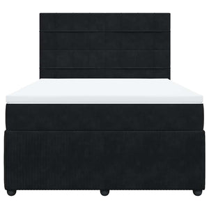 Κρεβάτι Boxspring με Στρώμα Μαύρο 140x190 εκ. Βελούδινο - Pakobazaar