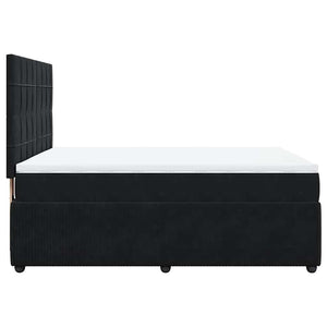 Κρεβάτι Boxspring με Στρώμα Μαύρο 140x190 εκ. Βελούδινο - Pakobazaar