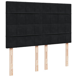 Κρεβάτι Boxspring με Στρώμα Μαύρο 140x190 εκ. Βελούδινο - Pakobazaar