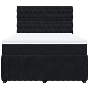 Κρεβάτι Boxspring με Στρώμα Μαύρο 140x190 εκ. Βελούδινο - Pakobazaar