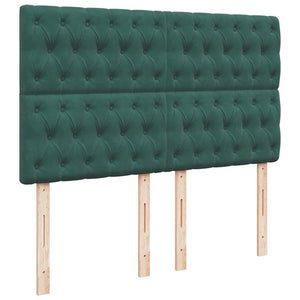 Κρεβάτι Boxspring με Στρώμα Σκούρο Πράσινο 140x190εκ. Βελούδινο - Pakobazaar
