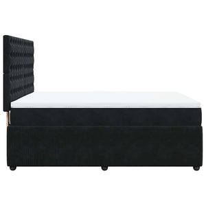 Κρεβάτι Boxspring με Στρώμα Μαύρο 140x190 εκ. Βελούδινο - Pakobazaar