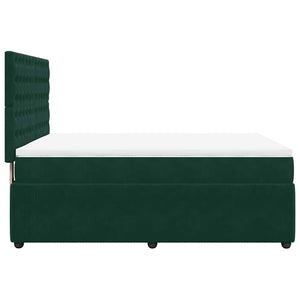 Κρεβάτι Boxspring με Στρώμα Σκούρο Πράσινο 140x190εκ. Βελούδινο - Pakobazaar