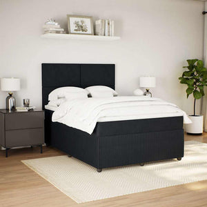 Κρεβάτι Boxspring με Στρώμα Μαύρο 140x200 εκ. Βελούδινο - Pakobazaar