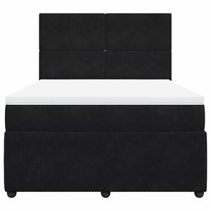 Κρεβάτι Boxspring με Στρώμα Μαύρο 140x200 εκ. Βελούδινο - Pakobazaar