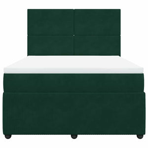 Κρεβάτι Boxspring με Στρώμα Σκούρο Πράσινο 140x200εκ. Βελούδινο - Pakobazaar