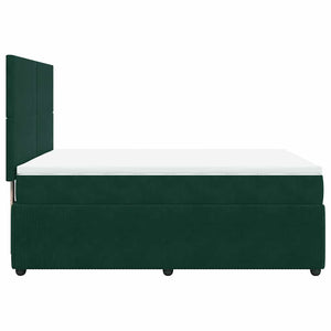 Κρεβάτι Boxspring με Στρώμα Σκούρο Πράσινο 140x200εκ. Βελούδινο - Pakobazaar