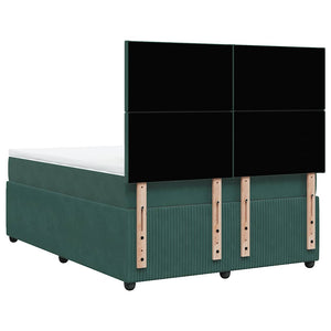 Κρεβάτι Boxspring με Στρώμα Σκούρο Πράσινο 140x200εκ. Βελούδινο - Pakobazaar