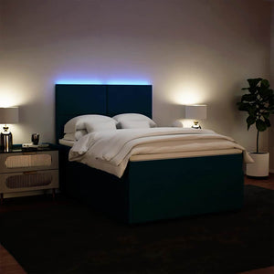 Κρεβάτι Boxspring με Στρώμα Μπλε 140x200 εκ. Βελούδινο