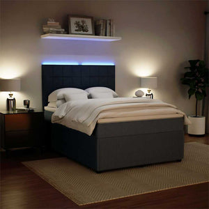 Κρεβάτι Boxspring με Στρώμα Σκούρο Γκρι 140x200 εκ. Βελούδινο - Pakobazaar