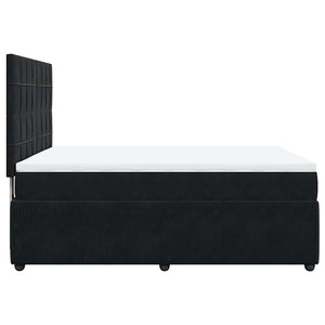 Κρεβάτι Boxspring με Στρώμα Μαύρο 140x200 εκ. Βελούδινο - Pakobazaar
