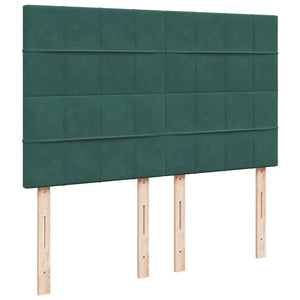 Κρεβάτι Boxspring με Στρώμα Σκούρο Πράσινο 140x200εκ. Βελούδινο - Pakobazaar
