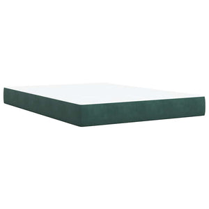 Κρεβάτι Boxspring με Στρώμα Σκούρο Πράσινο 140x200εκ. Βελούδινο - Pakobazaar