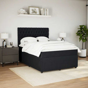 Κρεβάτι Boxspring με Στρώμα Μαύρο 140x200 εκ. Βελούδινο - Pakobazaar